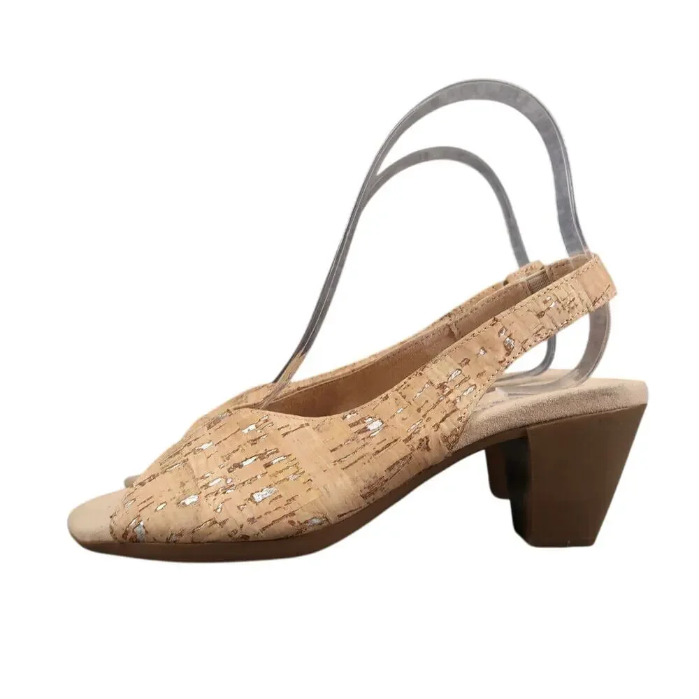 Munro Shoes Womens 5.5 Sandals Slingback Heel Open Toe Comfort Fashion Rochelle